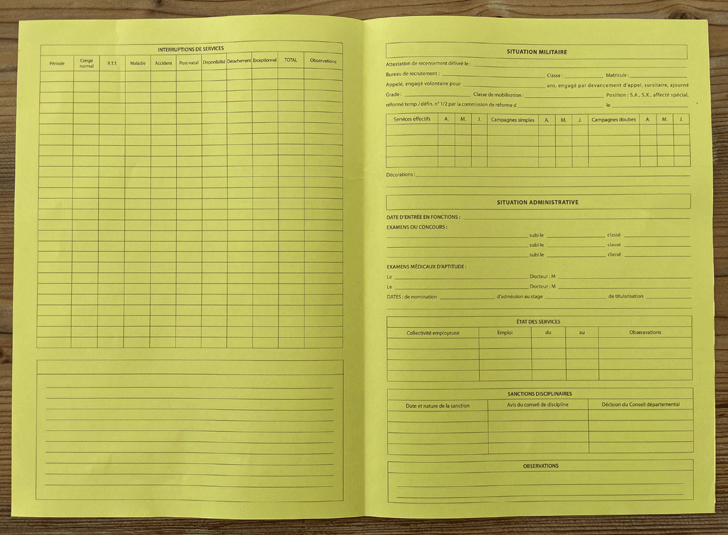 Dossier individuel du personnel pour mairie cartonné intérieur ss ch