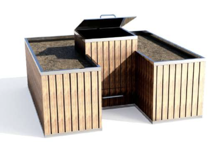 Composteur bois 700 litres, Bac à compost - OOGarden