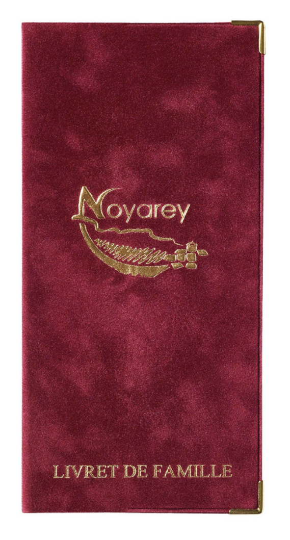 Etui de livret de famille VELOURS BORDEAUX pour mairie