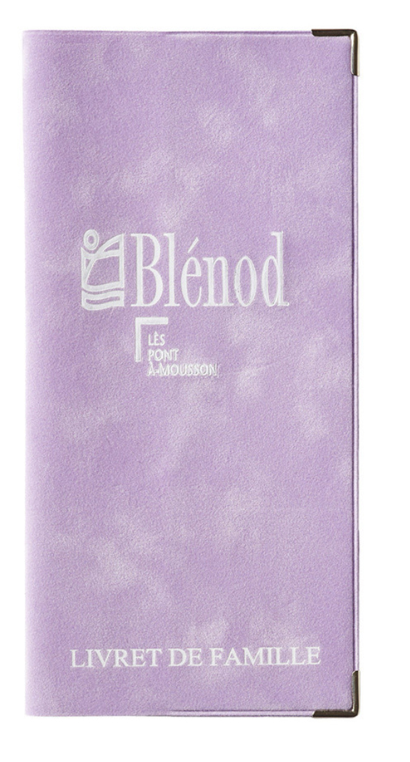 Etui de livret de famille VELOURS LILAS pour mairie