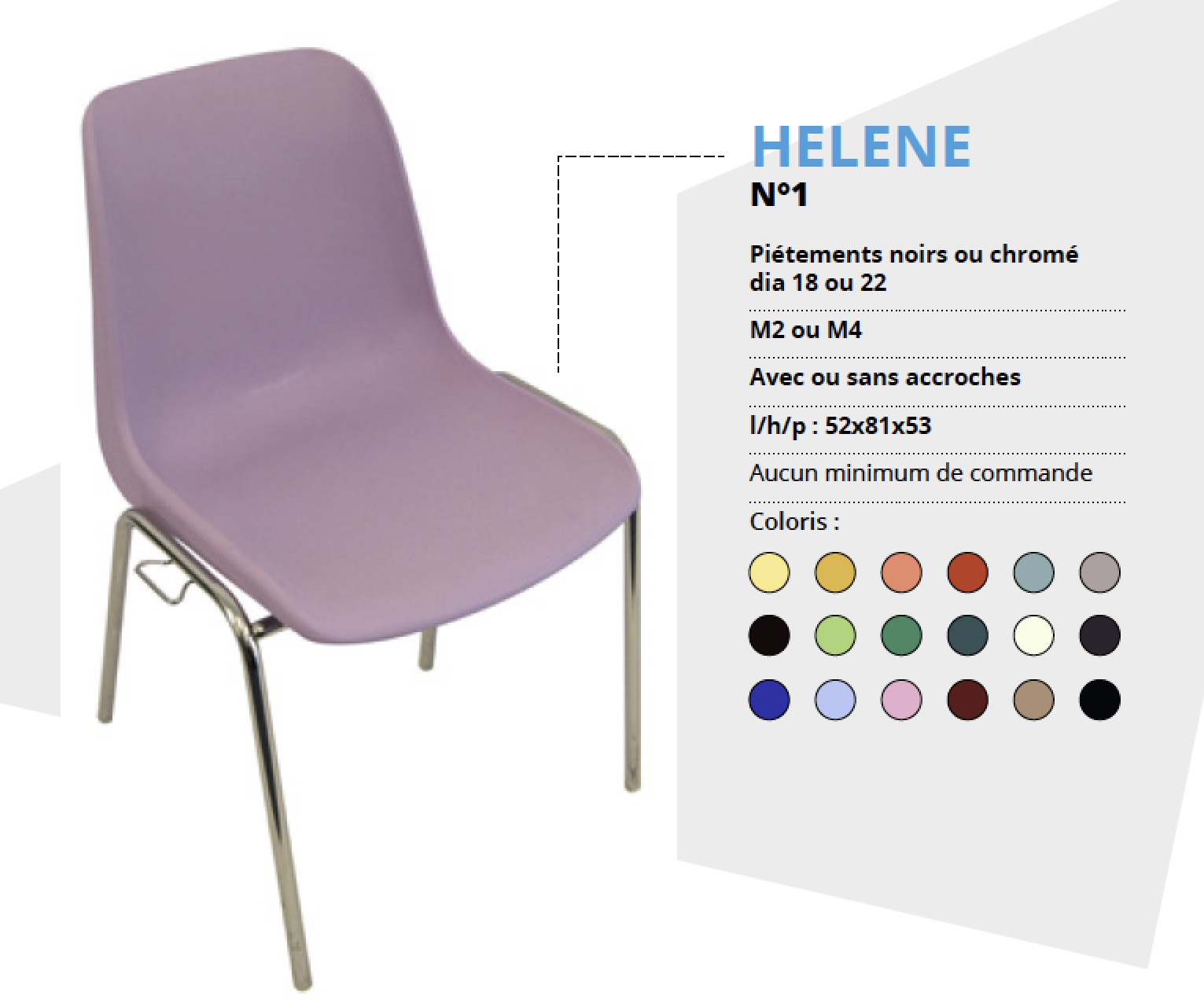 Chaise HELENE pour salle polyvalente