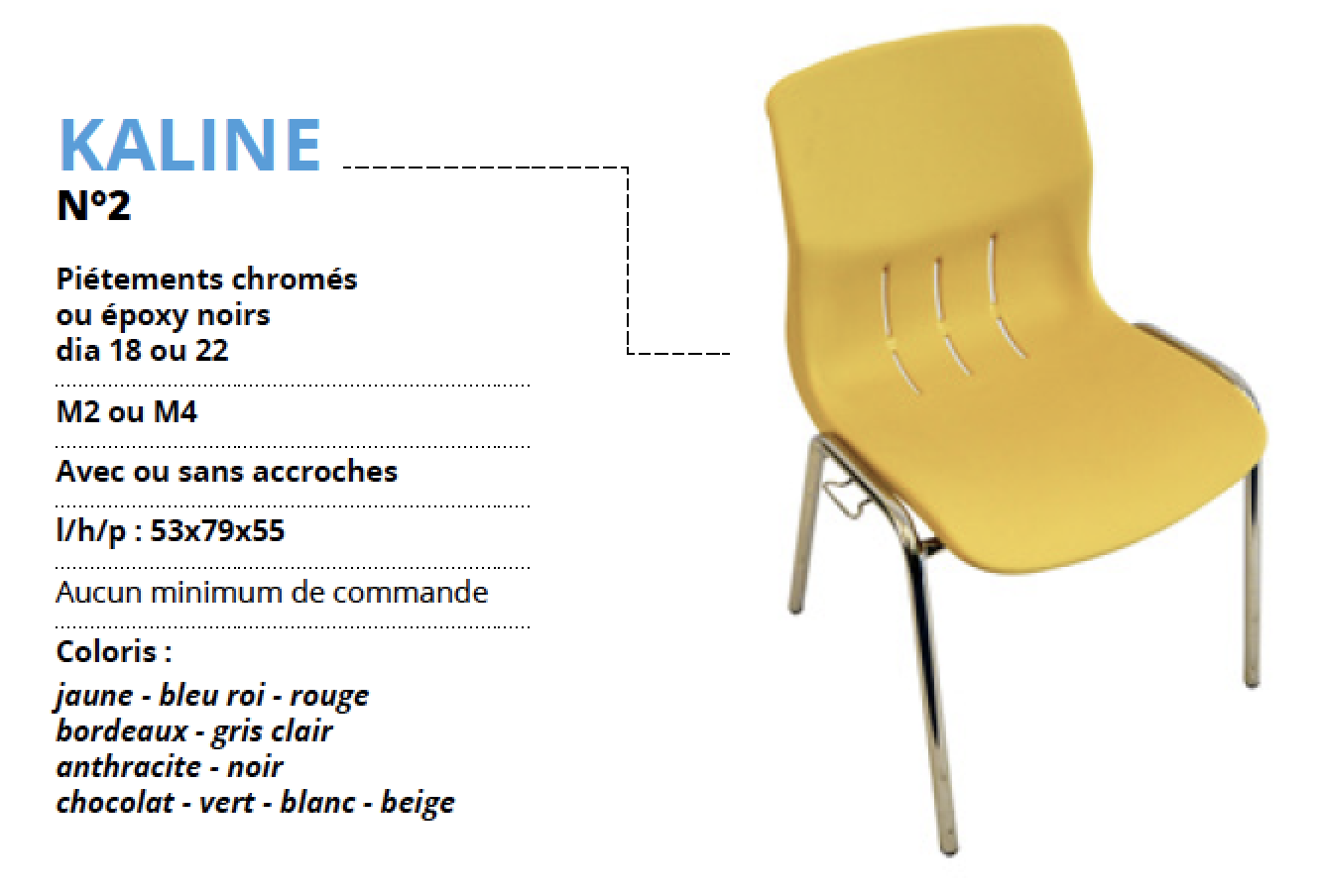 Chaise KALINE pour salle polyvalente