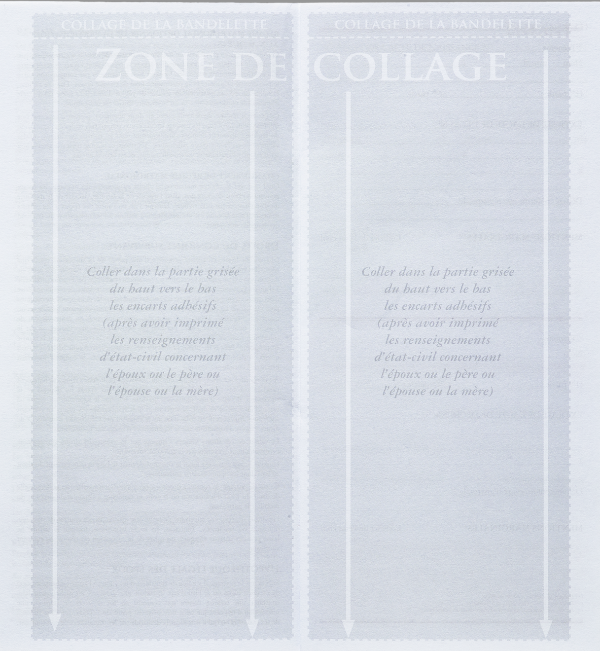 Livret de famille informatique pages intérieures