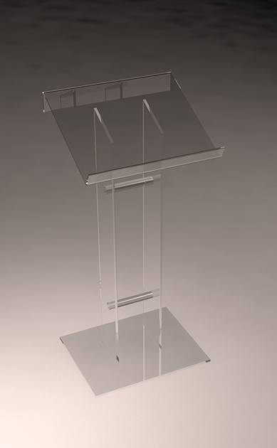 Pupitre plexiglass sur pied pour mairie et voeux du maire