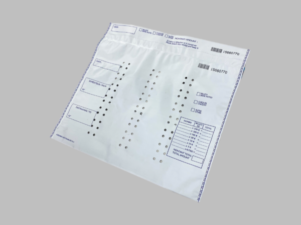 Sachet de sécurité opaque scellé pour billets et chèques