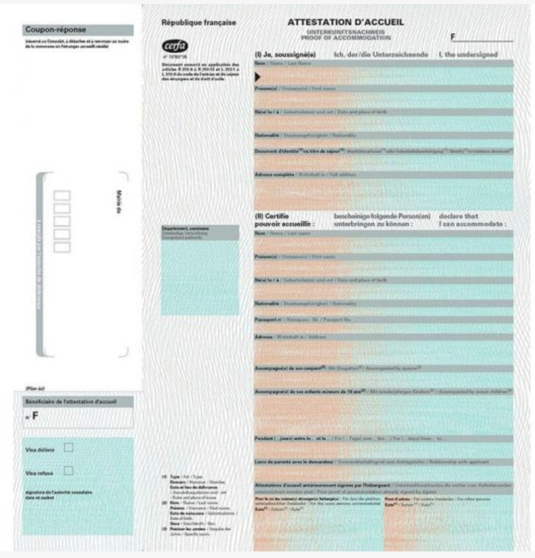 attestation daccueil
