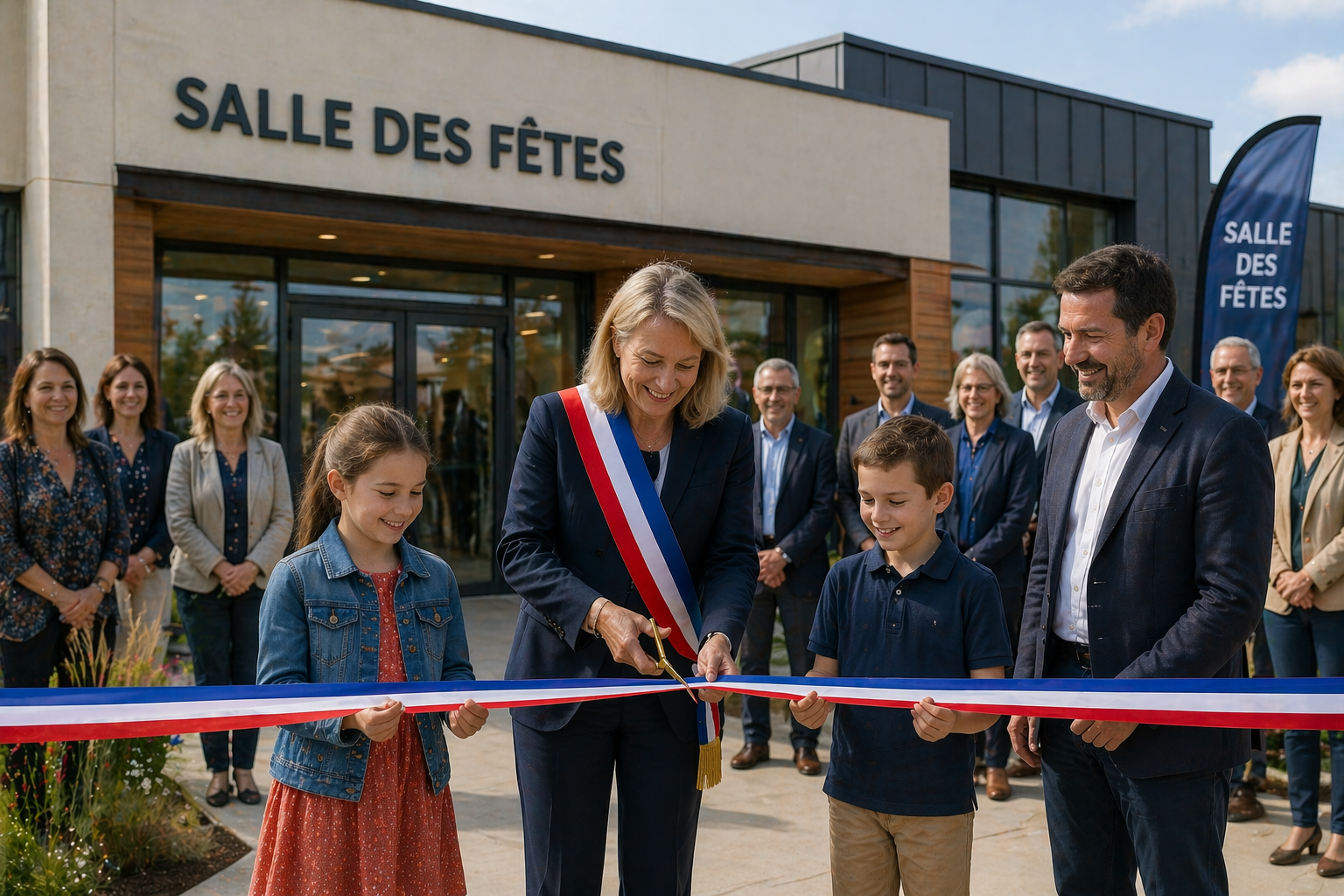Ruban tricolore inauguration 10 m bleu blanc rouge cérémonie officielle