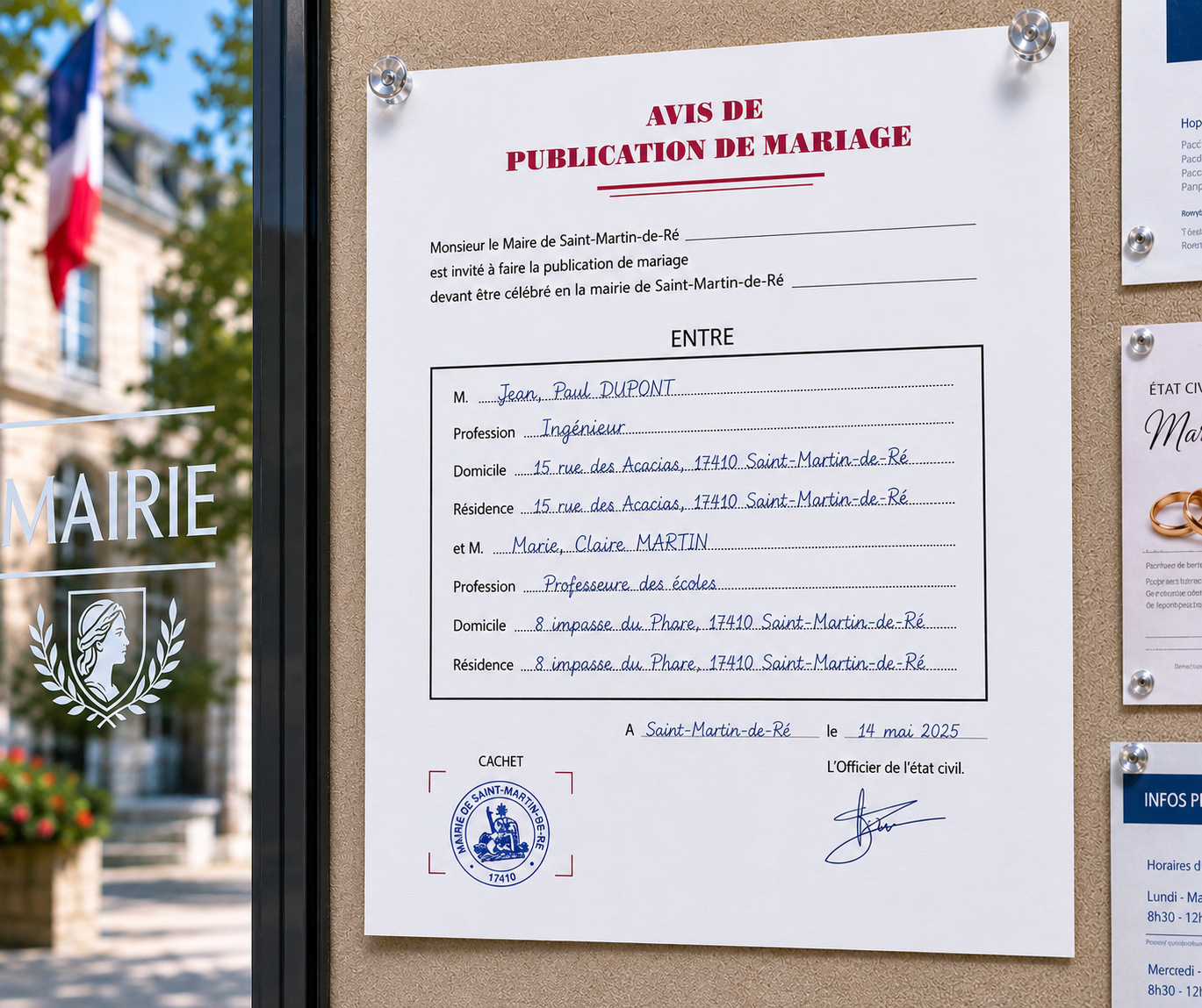 publication de mariage mairie