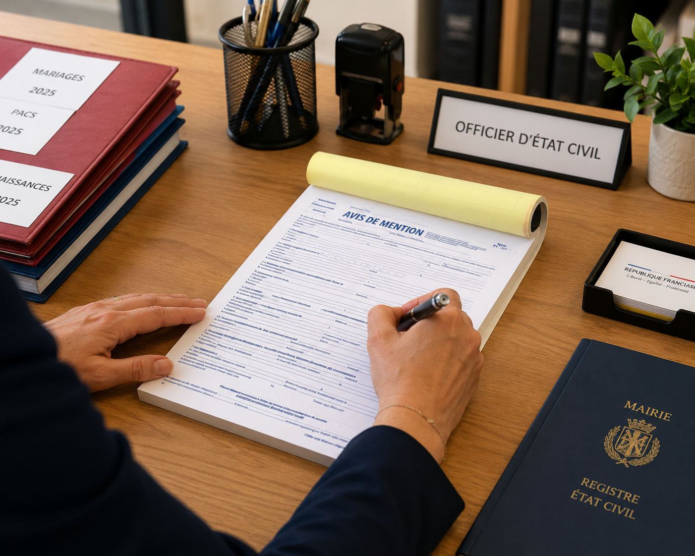 registre avis de mention mairie