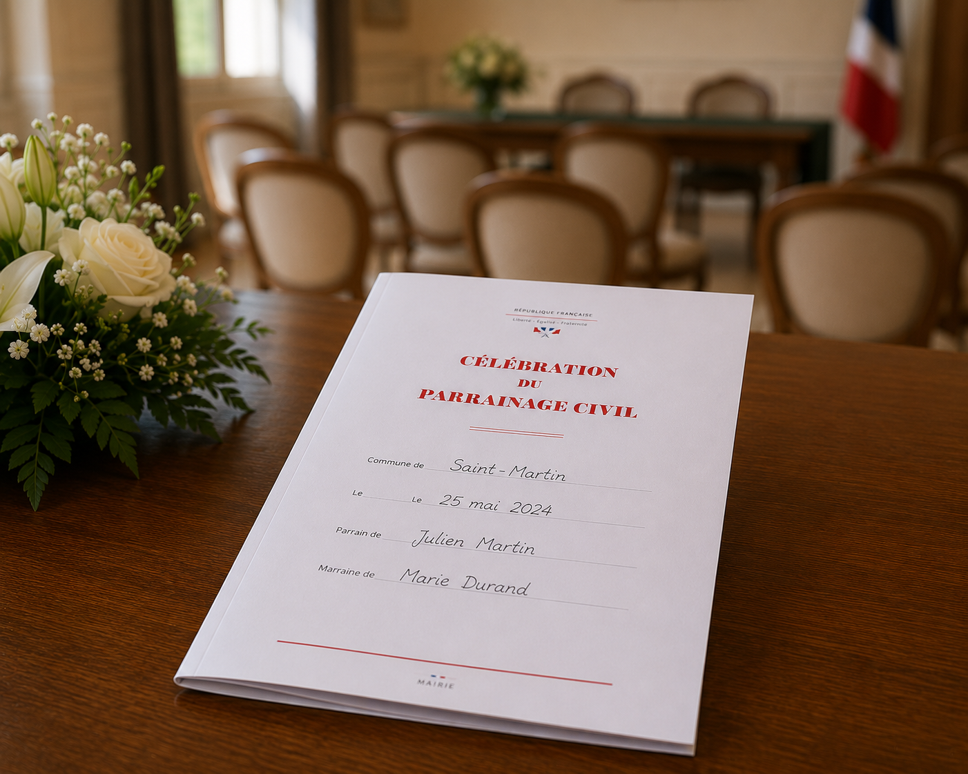 célébration de parraianage civil mairie