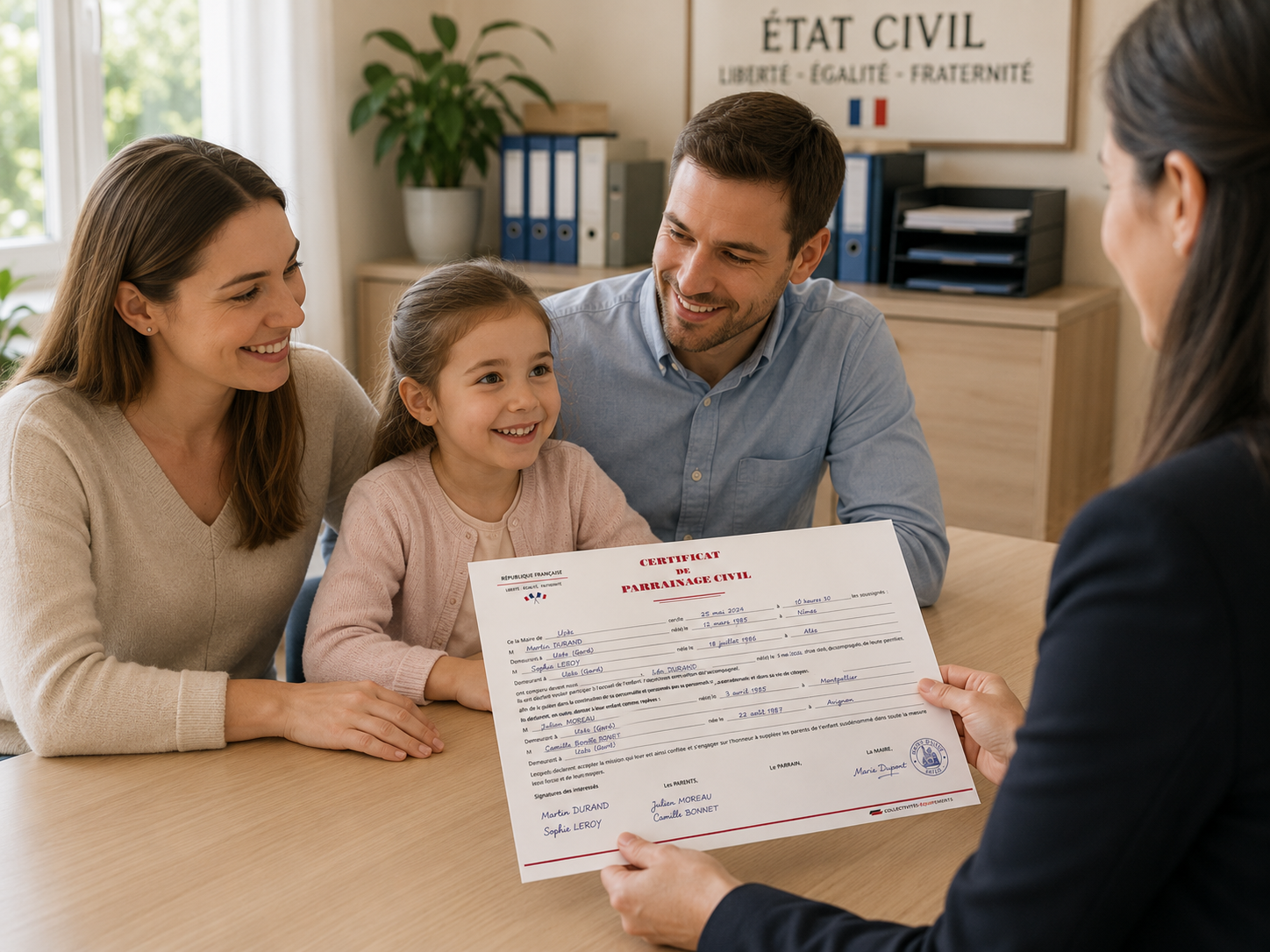 certificat de parraiange civil mairie
