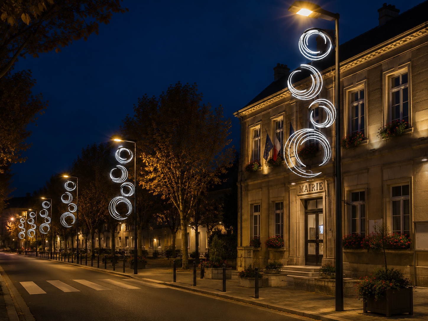 Décor poteau lumineux VISTA pétillant mairie