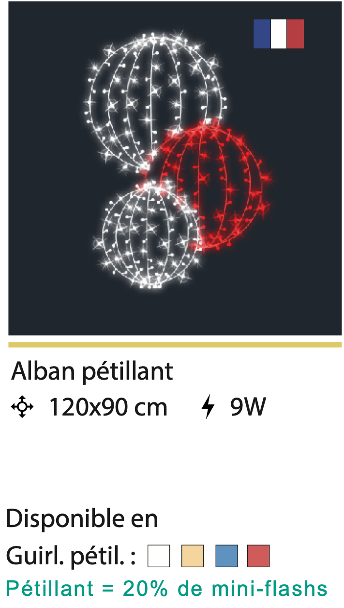 Décor poteau lumineux ALBAN pétillant