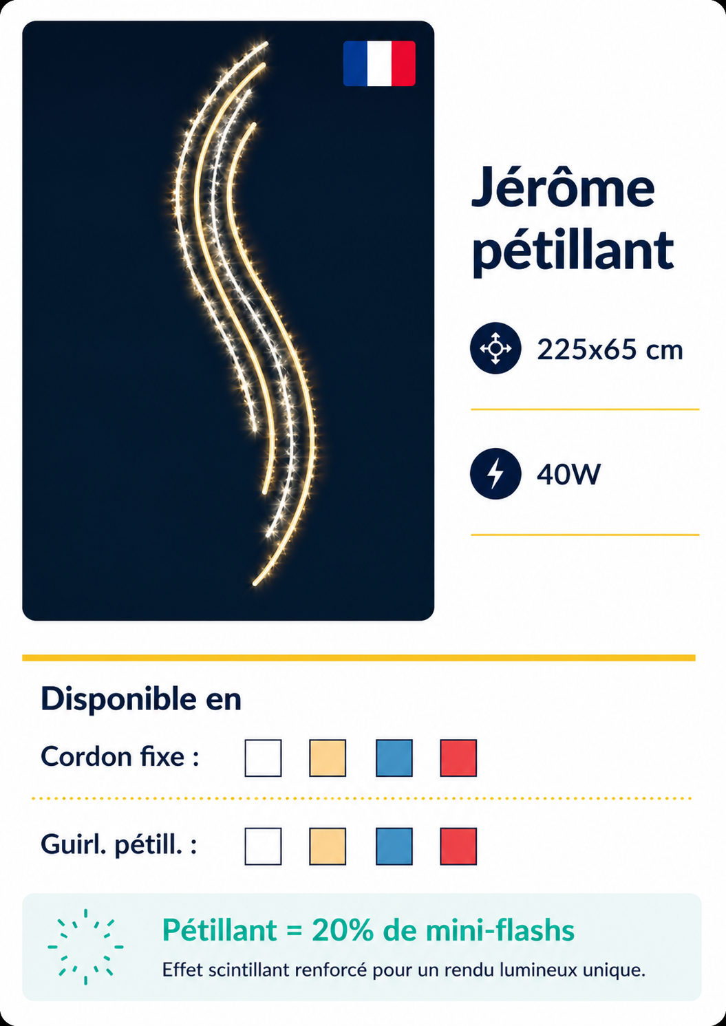 Décor poteau lumineux JEROME pétillant