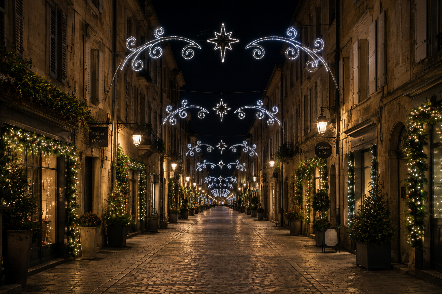 TRAVERSEE GABIN ET ETOILE 3 BLANC FROID RUE PIETONNE
