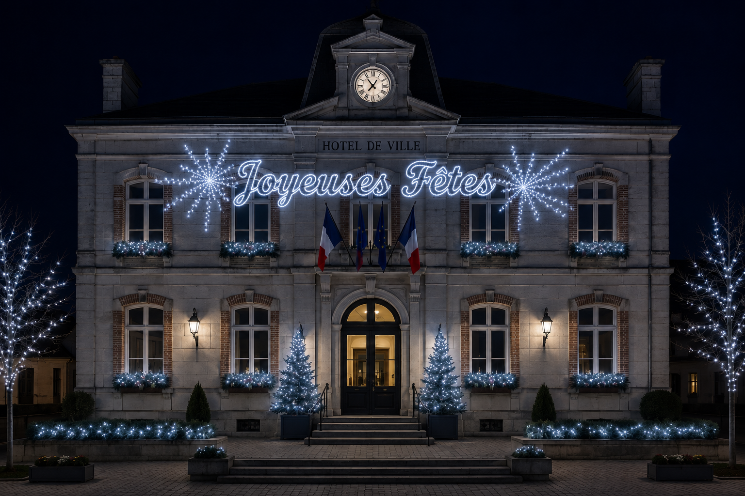 TRAVERSEE %22JOYEUSES FETES%22 ARTIFICES BLANC FROID