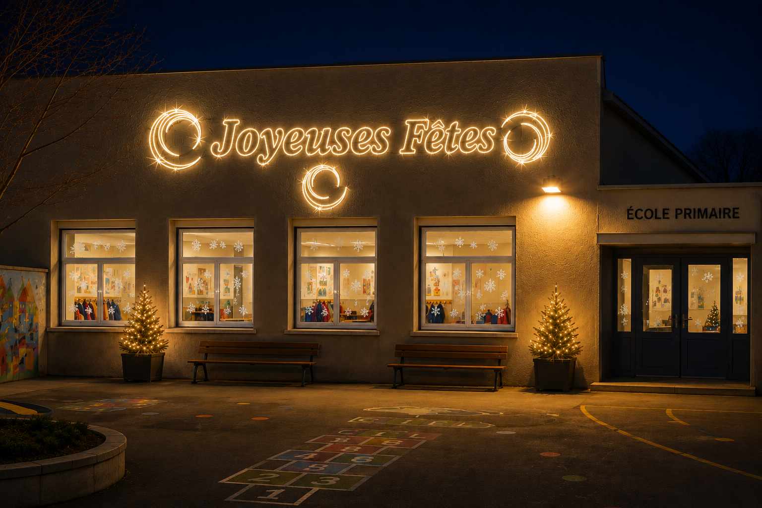 TRAVERSEE %22JOYEUSE FETES%22 VISTA BLANC CHAUD ECOLE