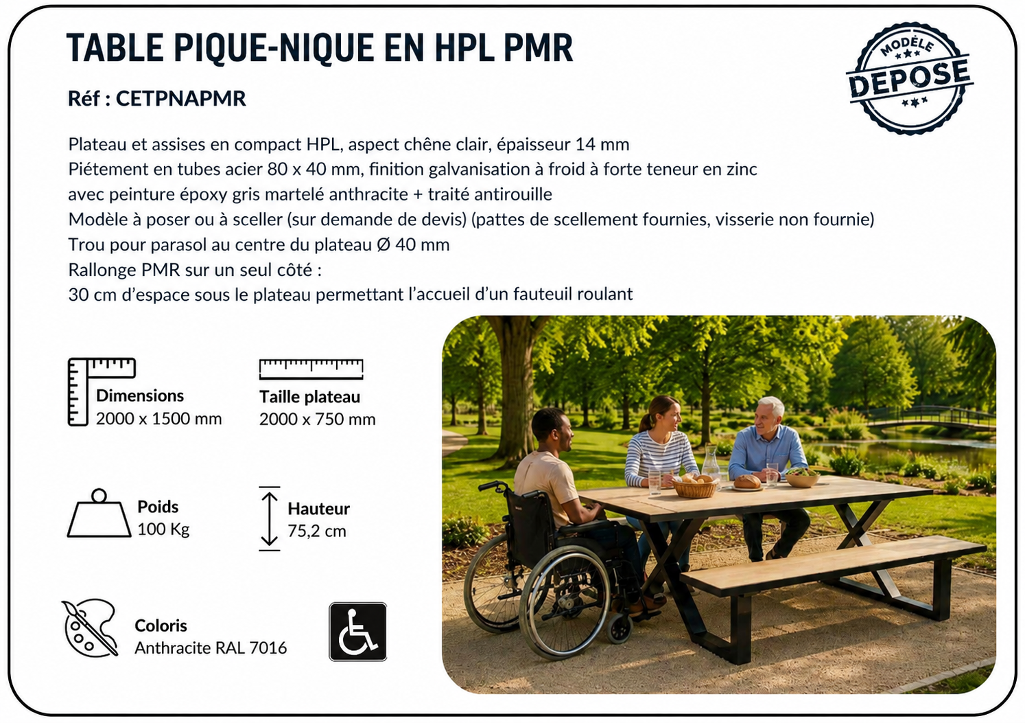 table-pique-nique-hpl-pmr-accessible-fauteuil-roulant