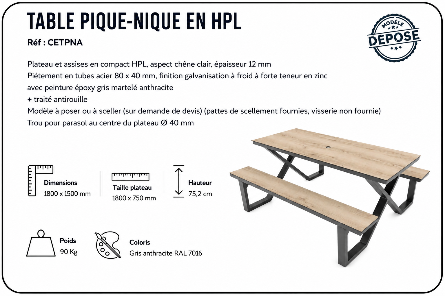 table-pique-nique-hpl-exterieure-acier-anthracite