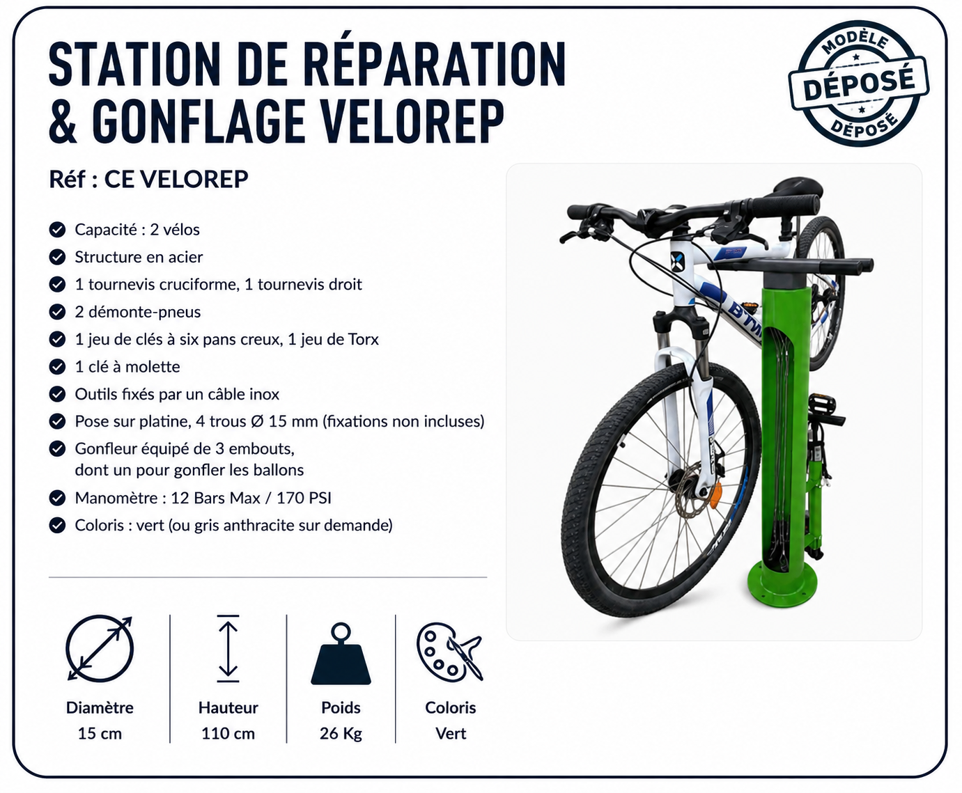station-reparation-gonflage-velo-velorep-verte