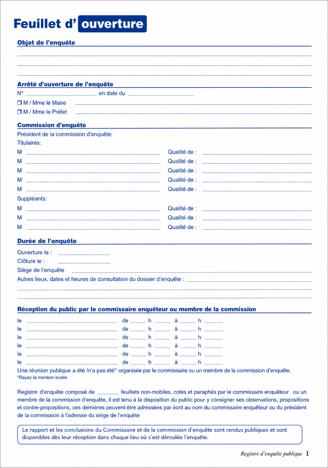 registre denquête publique mairie