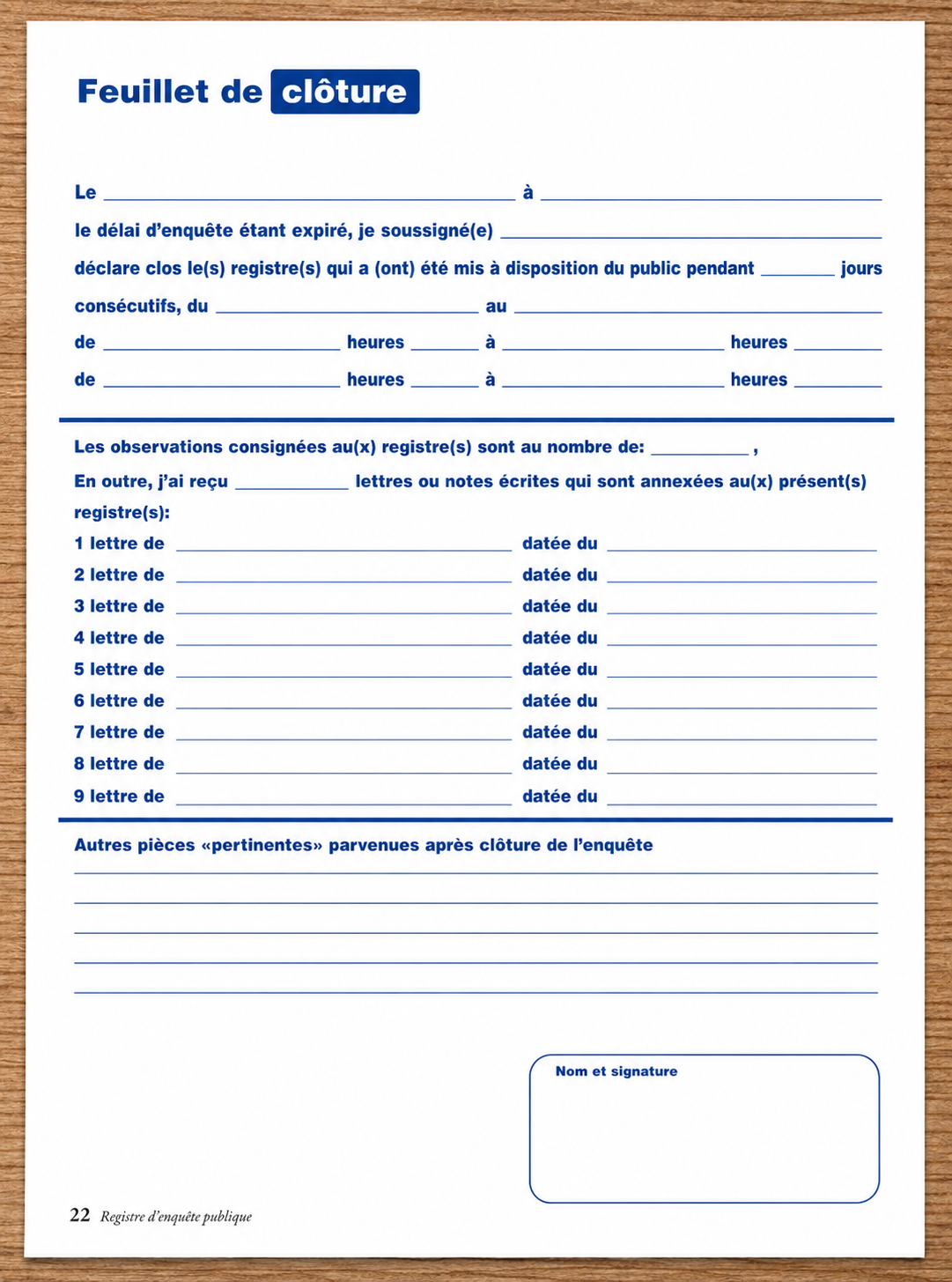 registre denquête publique ville