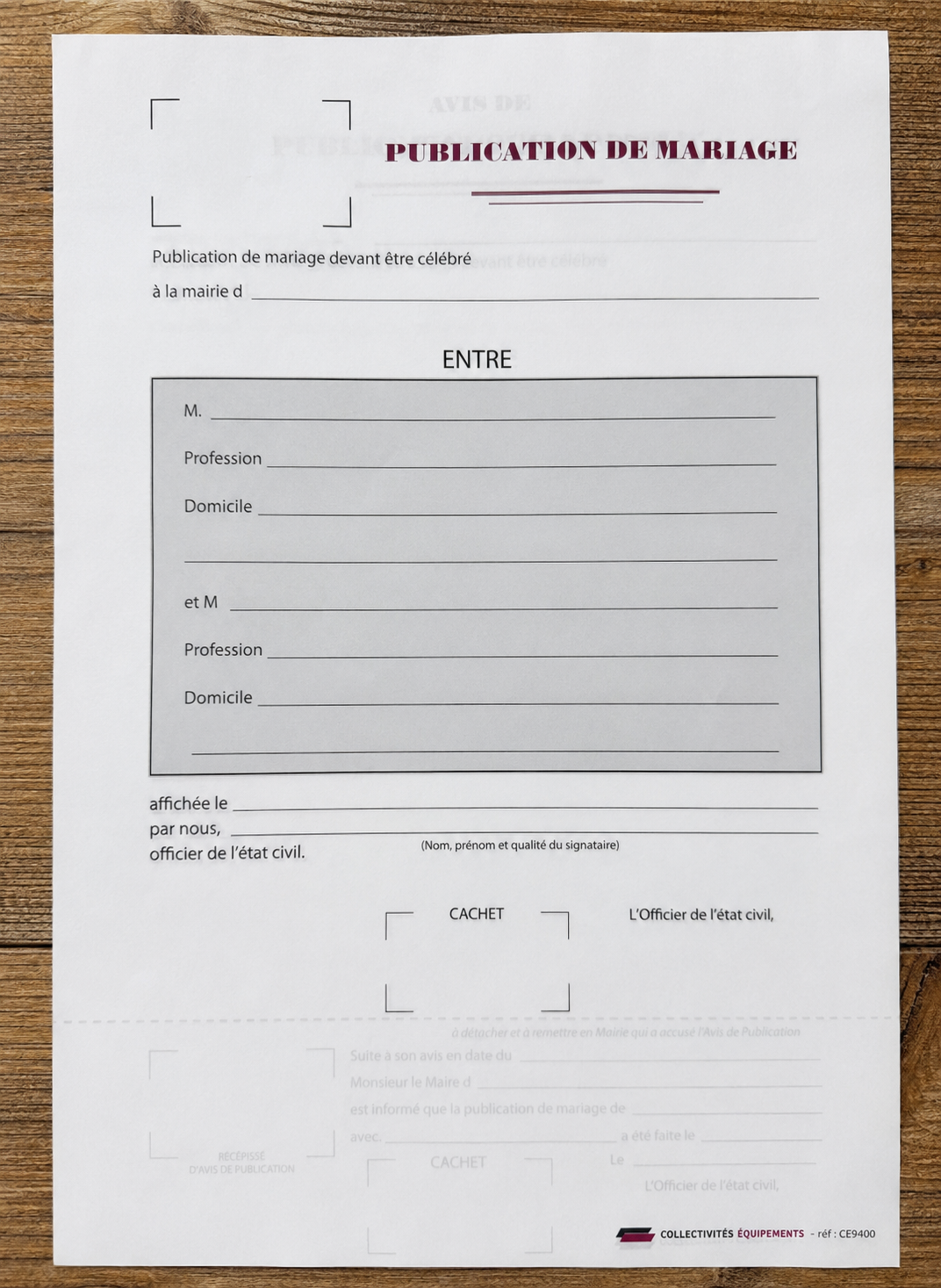 publication de mariage