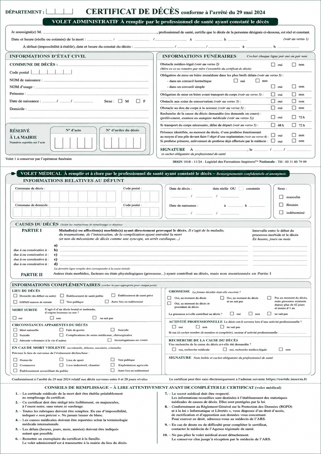 certificat de décès