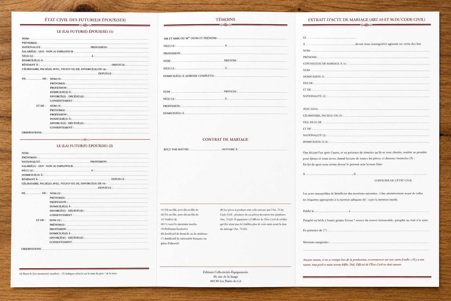dossier de mariage intérieur