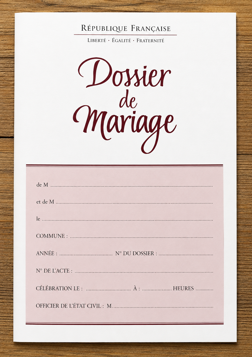 dossier de mariage