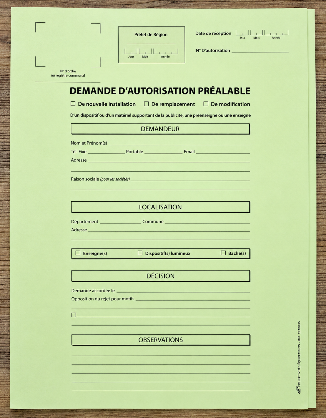 chemise de classement AP mairie