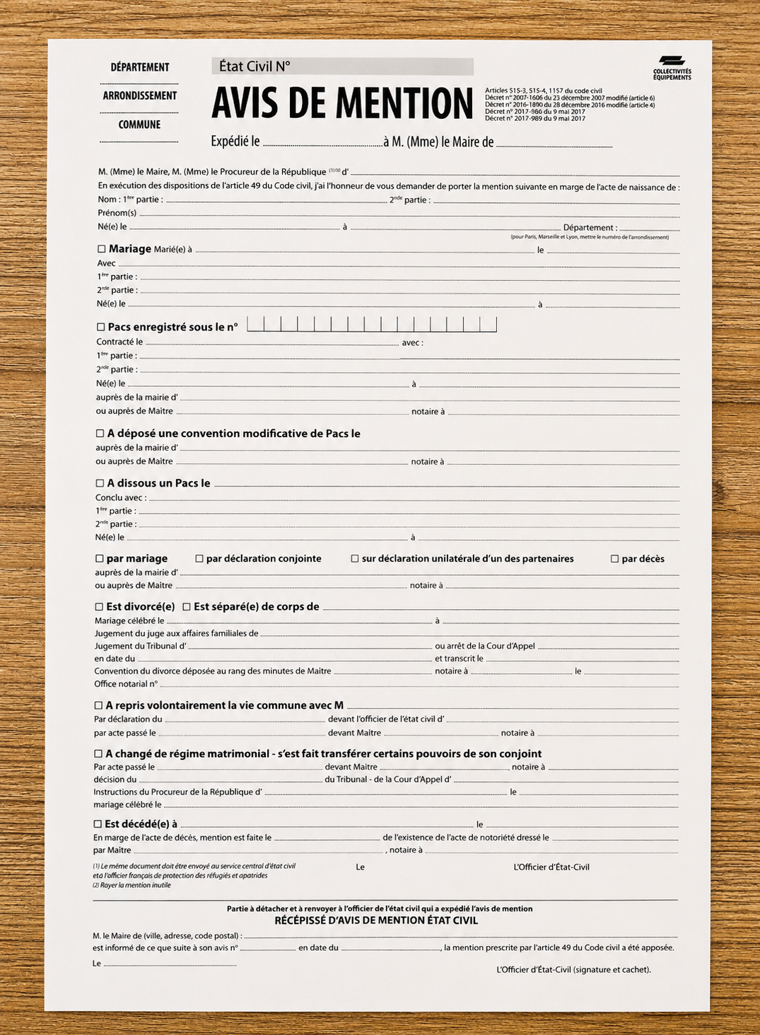 Avis de mention