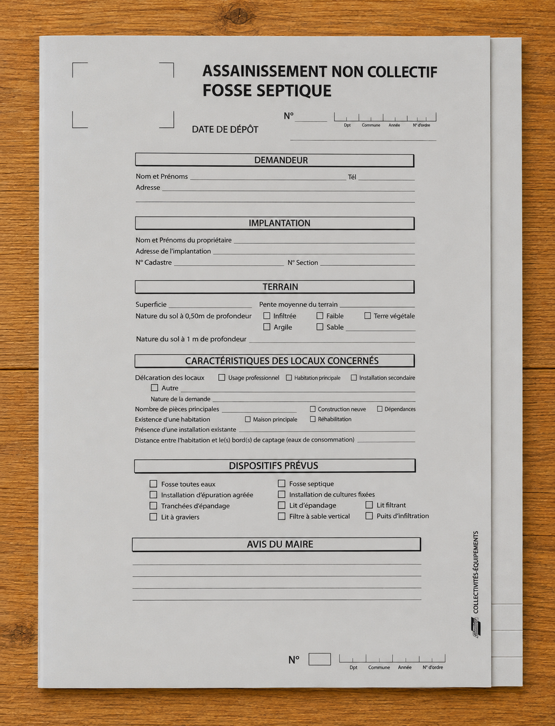 Chemise de classement Assainissement non collectif