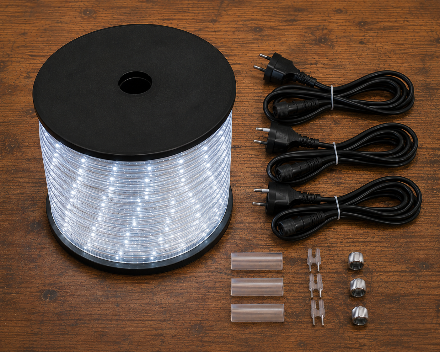 Cordon led blanc pétillant avec 3 kits dalimentation