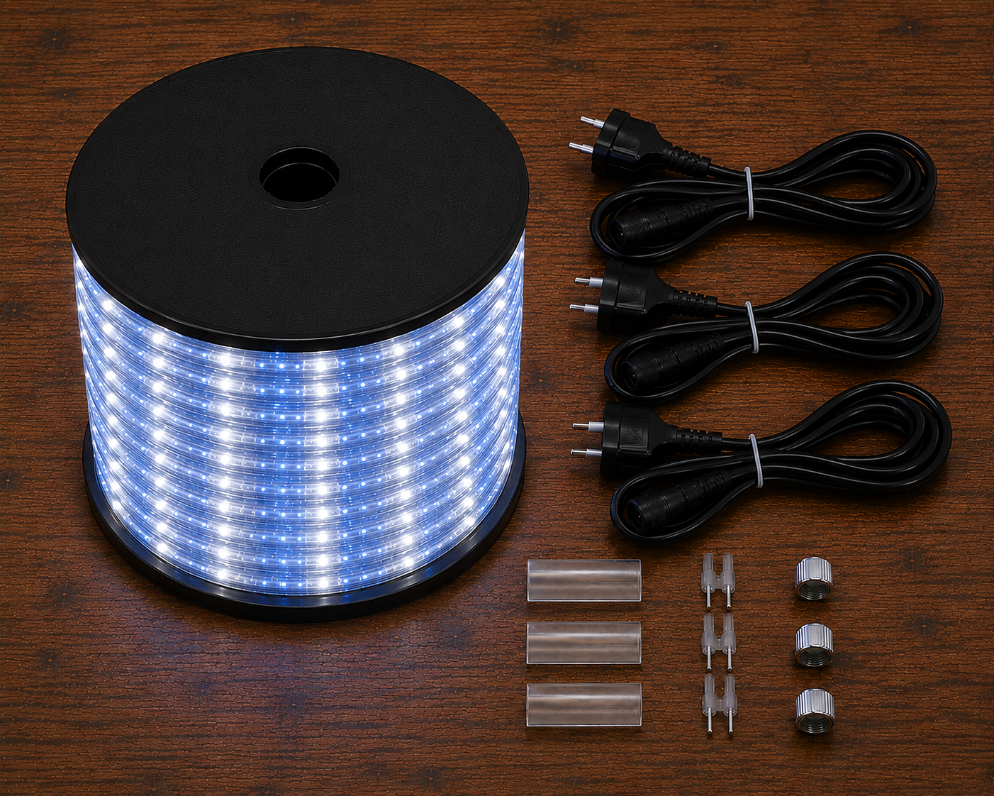 Cordon led bleu pétillant avec 3 kits dalimentation