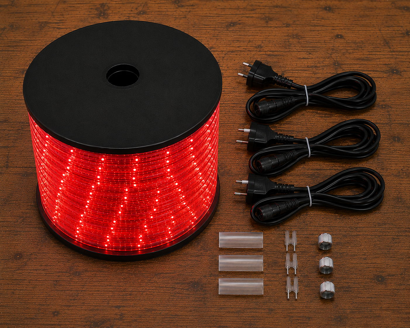 Cordon led rouge avec 3 kits dalimentation