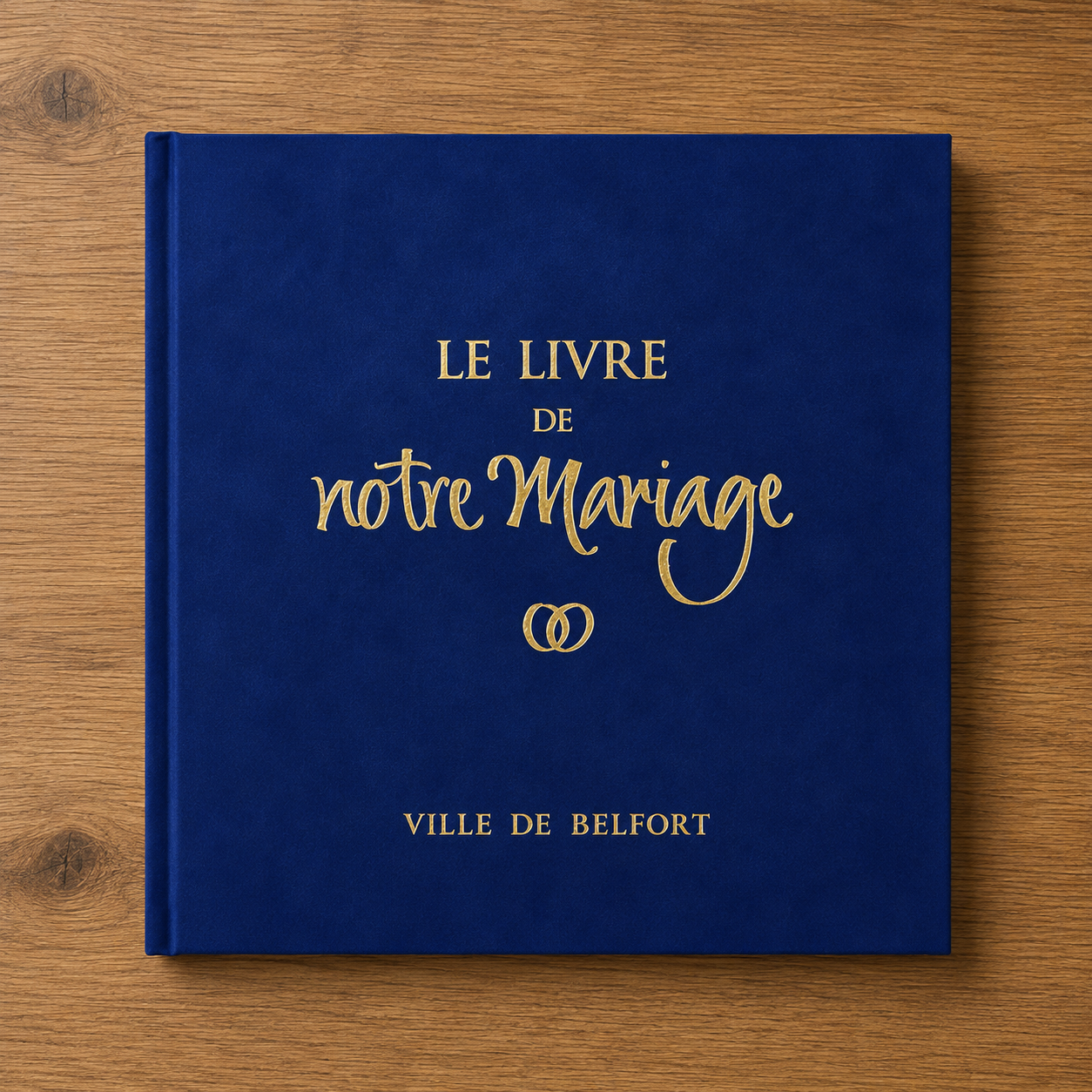 Le livre de notre mariage velours bleu mairie