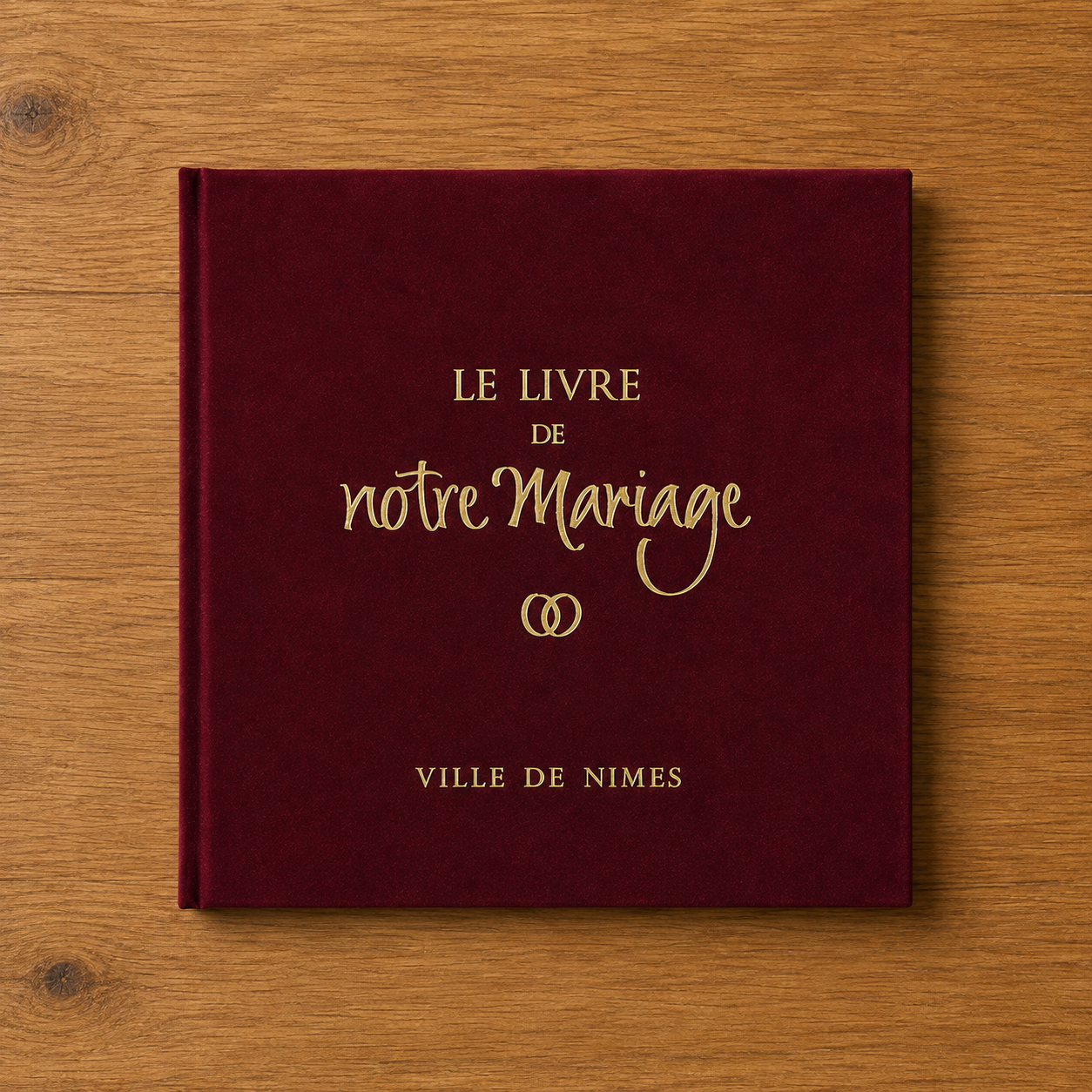 Le livre de notre mariage velours bordeaux mairie