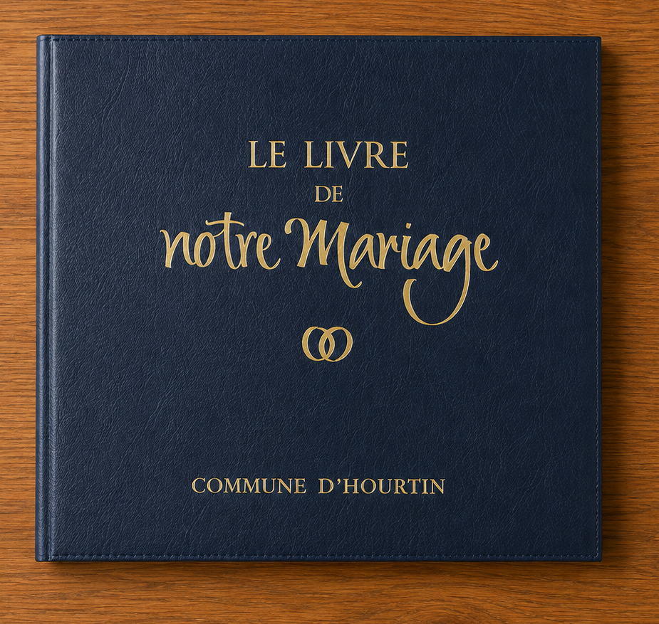 Le livre de notre mariage etui simili cuir bleu de france