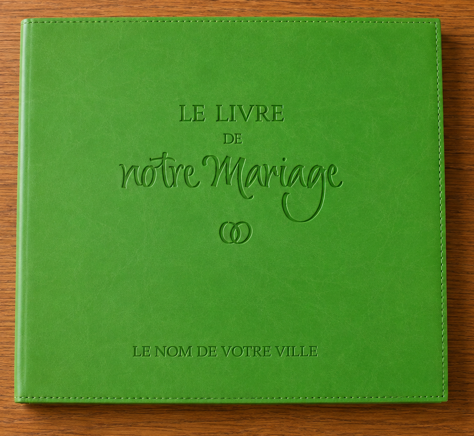 Le livre de notre mariage etui simili cuir menthe