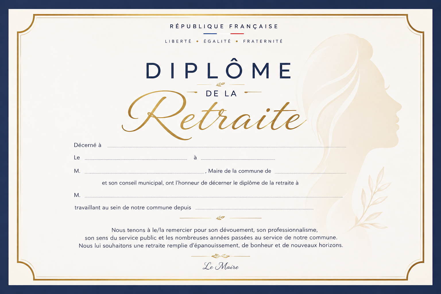 diplome de la retraite