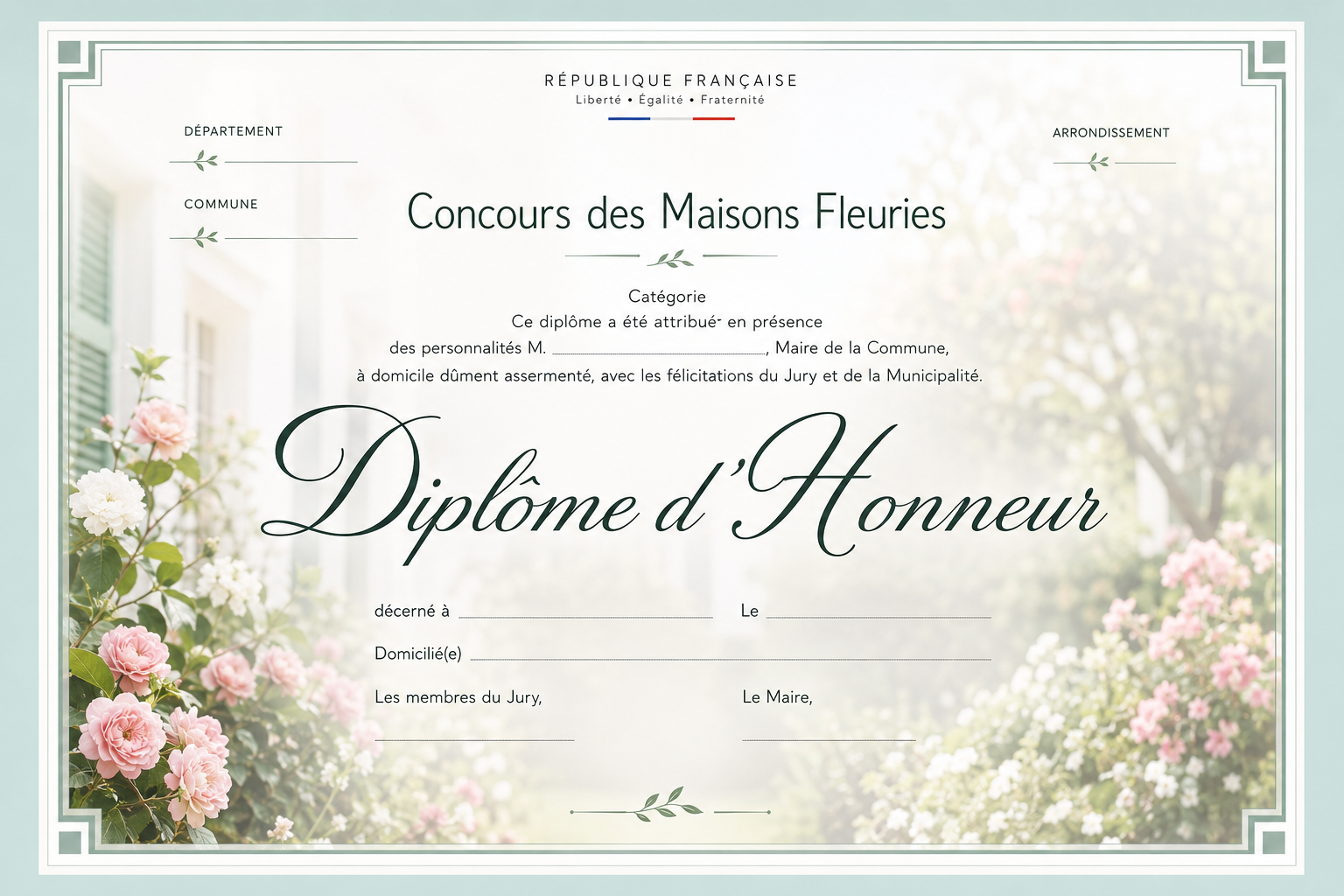 diplome dhonneur maisons fleuries 1