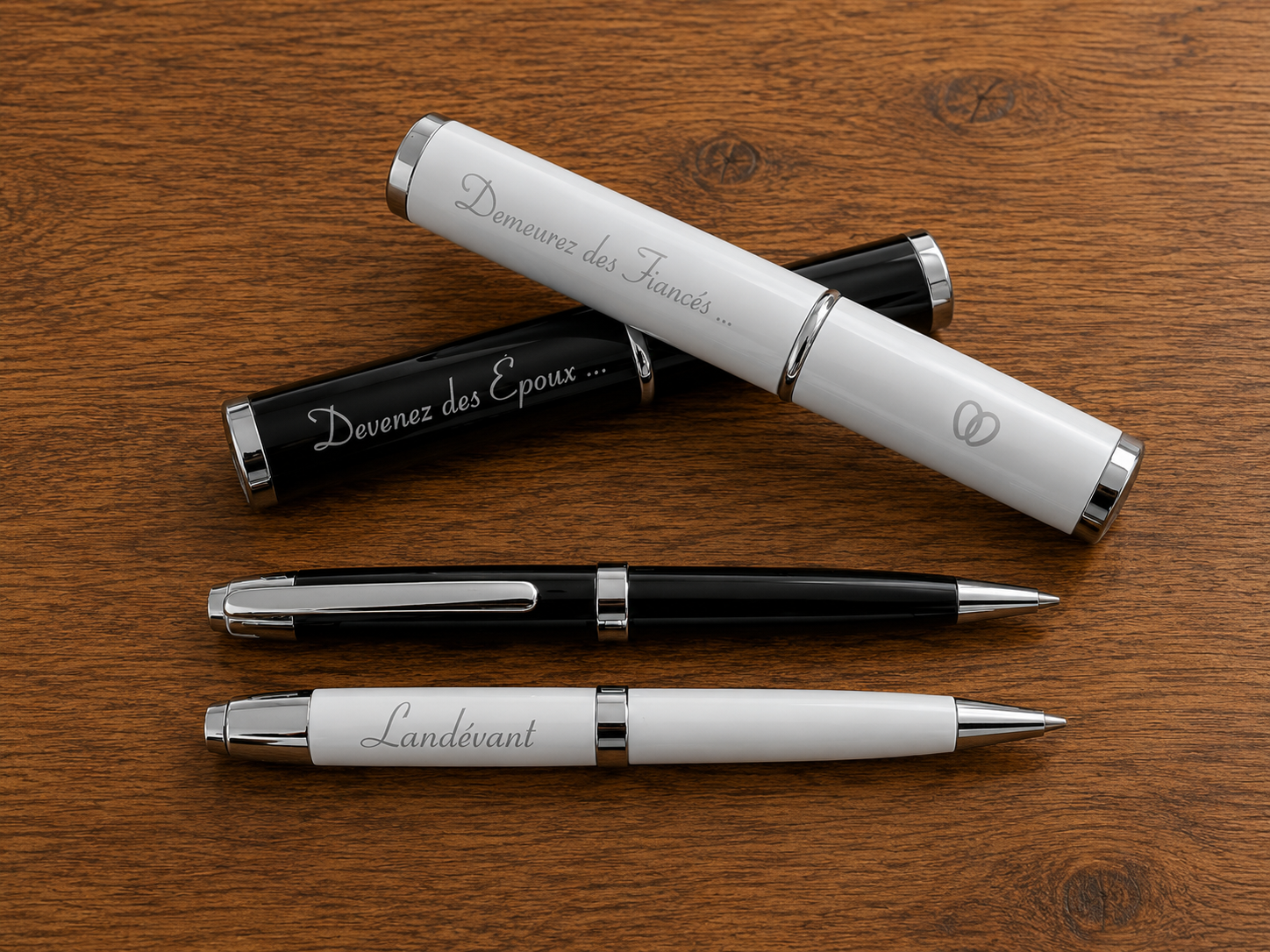 parure stylo glamour blanc et noire