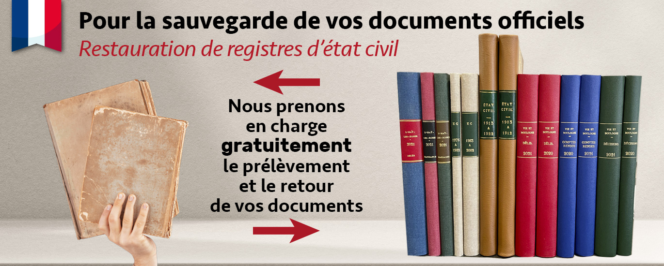 reliure registre etat civil