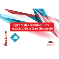 Registre des réclamations - liste électorale