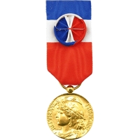Médaille de vermeil du travail gravée