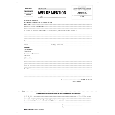 Avis de mention-Erreurs materielles