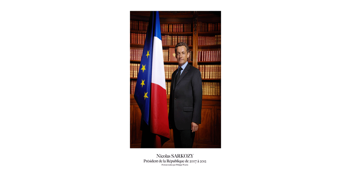 Grande Photo Ancienne Signée Nicolas Sarkozy – 30.5x20.3cm, Original, Made In France