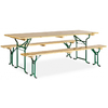 Table avec banc en bois 220x80 cm - piètement tubulaire