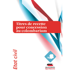 TITRES DE RECETTE POUR CONCESSION DANS UN COLUMBARIUM couv